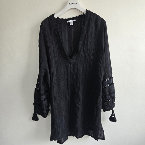 New Robin Piccone Swim Pool Beach Cover-Up/Tunic Black XS NWT - Picture 8 of 11